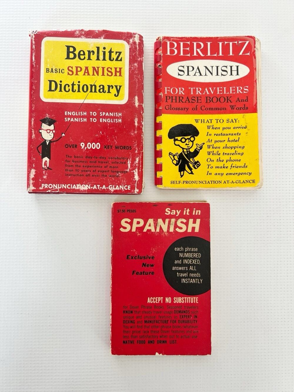 Vintage 1957 The Berlitz Basic Spanish Pocket Dictionary And Travelers Phrase